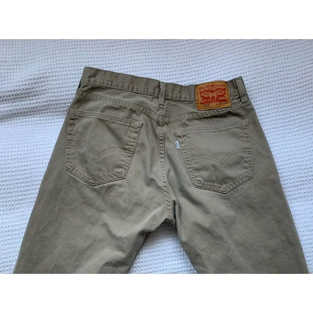 Levi's Tan 505 Straight Leg Jeans - Men's Size W34‎ L30